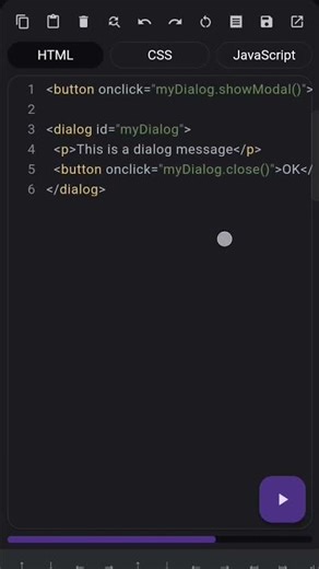 dialog box in html || how to create dialog box in html || dialog box in javascript #shorts