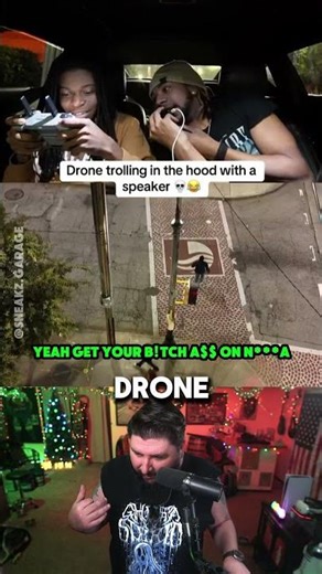 Drone Trolling In Da Hood via @Sneakz.Garage