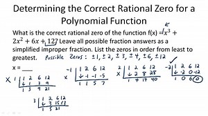 Applying the Rational Zero Theorem - Example 2 ( Video ) | Algebra