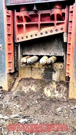 Hydraulic Pile Breaker Machine | Concrete Pile Cutting Process on Construction Site.