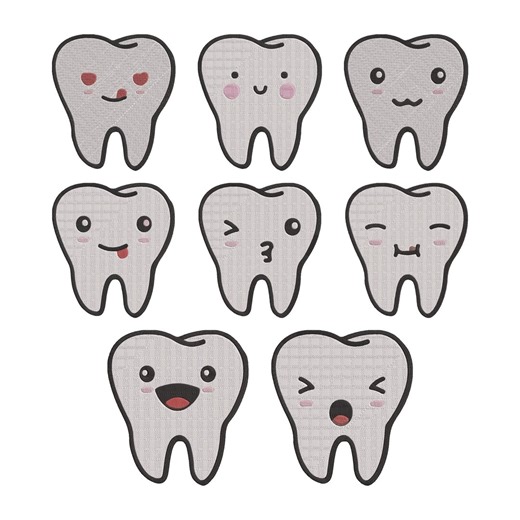 Tooth Dentist Embroidery Design, Kawaii Dentist Dental Cartoon Tooth Machine Embroidery File, 8 Design, 5 Size, Instant Download - Etsy