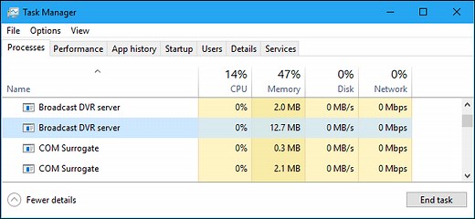 What Is "Broadcast DVR Server" and Why Is It Running on My PC?