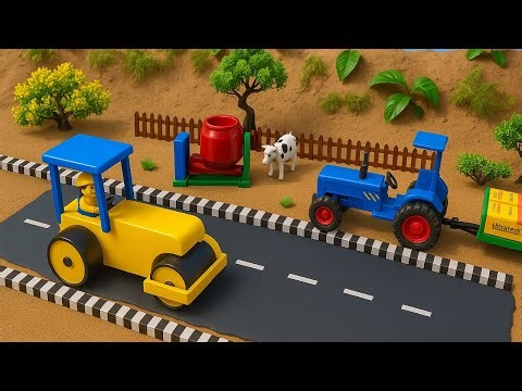 DIY Mini Tractor & Road Roller Build Strong Concrete Road | Mini Construction Science Project