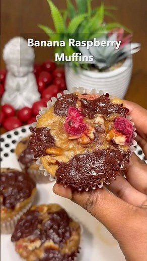 Healthy Banana raspberry Muffins😍 #healthydessert #easyrecipes #glutenfree