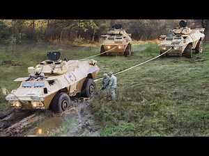 US Awesome Technique to Pull Out Heavy Armored Stuck in Mud