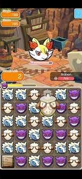 Pokemon Shuffle Mobile - Main Stage 189 Braixen Clear + Tutorial - Starring Smeargle and Block Smash