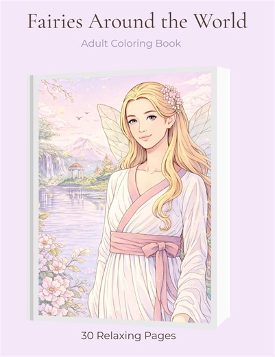 Fairy Coloring Book Printable PDF 30 Pages Fantasy Relaxation Adult - Etsy