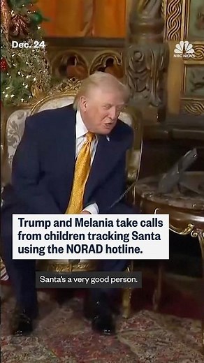 Donald Trump and Melania take calls from children tracking Santa using the NORAD hotline