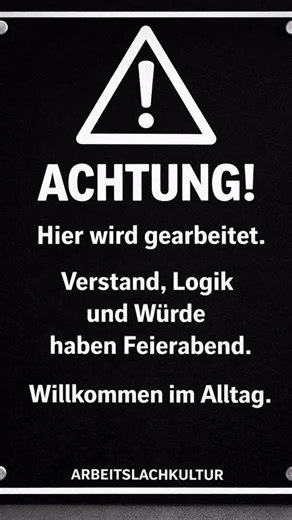 ArbeitsLachKultur | Arbeiten im Büro 2026. Hier wird gearbeitet. Verstand, Logik und Würde? Haben offenbar dauerhaft Feierabend. Willkommen im ganz normalen... | Instagram