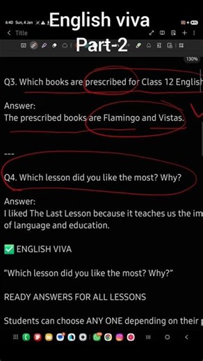 English Viva Rapid Fire #2 | Class 12 CBSE | 2025–26