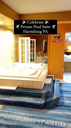 Enjoy with your love in your private swimming pool suite!! Right in your own suite with Jacuzzi and Fireplace #swimming #poolparty #poolsuite #couple #love #hotel #privatepool #poolvilla #privatepoolvilla #swimmingpool #harrisburgpa #hersheypa #couple #trending #trend #tiktok #tiktoktrending