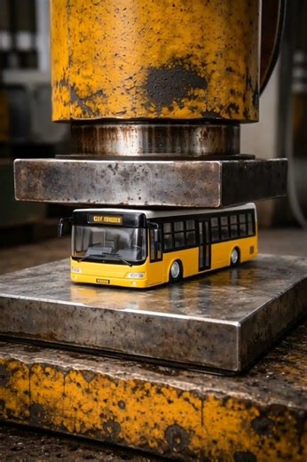 “Watch This Bus Get Completely Crushed! 💥 Extreme Machine Power”