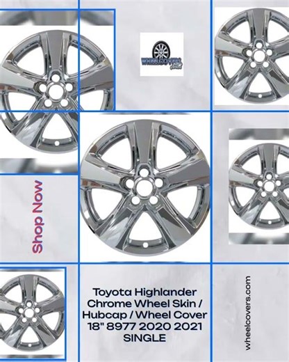 Toyota Highlander Chrome Wheel Skin / Hubcap / Wheel Cover 18" 8977 2020 2021 SINGLE