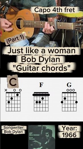 Just like a woman (Bob Dylan) TUTORIAL 🎸 (Part 1) #guitartutorial #tutorialchitarra