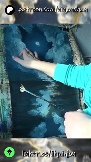 MOON🌃 acrylic painting 🎨 by Ninjon-chan 🐇💙 (short version) from 2025.
