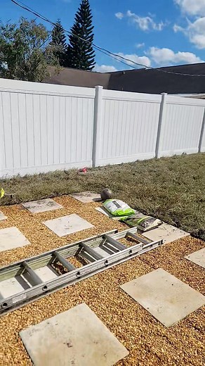 Complete backyard renovation. Pool cage paint/ rescreen Paver lift/ extension Landscape Sand pit Fire pit French drain Sod | Green Goes Irrigation LLC