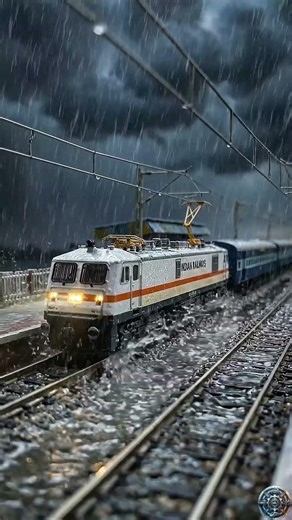 Mini Train Running in Heavy Storm! 🌩️🚂 Tiny Railway Scene | Micro Vehicle Lab