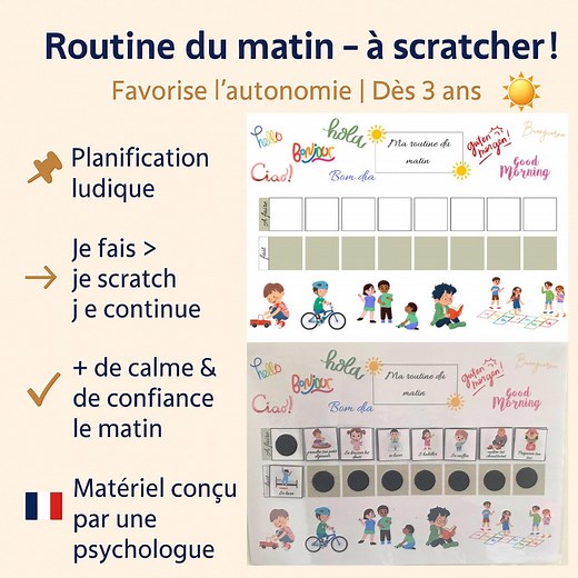 Routine du matin enfant à imprimer avec des pictogrammes éducatifs et visuels en PDF à imprimer. Idéal pour une rentrée organisée - Etsy France