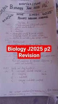 JUNE 2025 BIOLOGY PAPER 2 O'LEVEL ZIMSEC FULL REVISION AND MARKING GUIDE