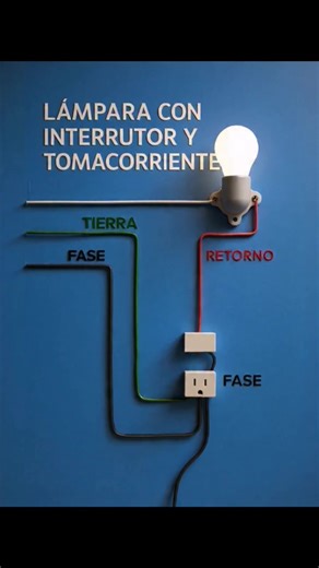 Como conectar un foco con toma corriente #reelsvideo #reelsfb #aslofacil #tutoriales | Tutoriales Agustin Castillo