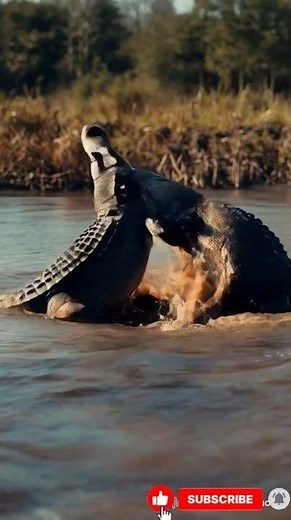 Ferocious Battle of Crocodiles in a Muddy River | Wild Animal Fight in Nature
