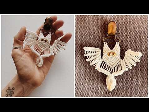 Tutorial Brooch / Keychain Macrame Bat for the Halloween
