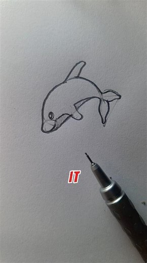 I Drew the Simplest Dolphin Ever 🐬 #art #shorts #foryou #tutorial #dolphin #satisfying #howto #cute