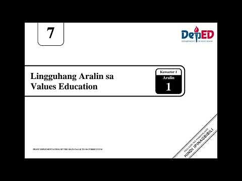 Grade 7 Values Education Matatag Lesson Exemplar: Q1 W1