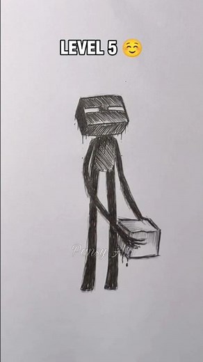 How to draw Minecraft Enderman in different level #howtodraw #enderman #minecraft #drawing #art