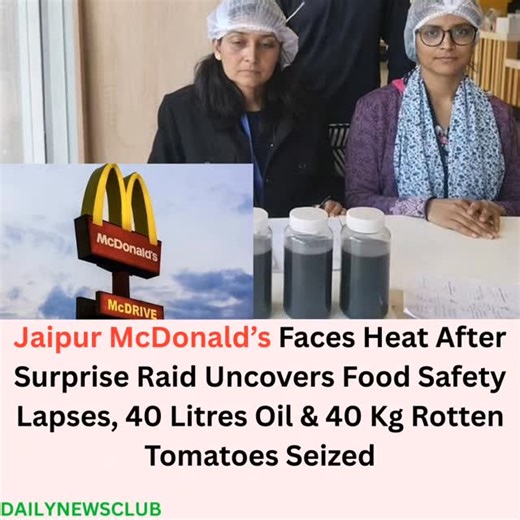 DNC on Instagram: "A surprise inspection by Rajasthan health department officials at a McDonald’s outlet in Jaipur’s Gaurav Tower exposed serious food safety violations. Tests revealed that the refined palm oil used for frying had exceeded safe limits, with Total Polar Compounds (TPC) levels recorded at 31% for vegetarian items and 28% for non-vegetarian food, crossing the permissible 25% mark. Experts warn that degraded oil can form harmful substances linked to heart disease and other health ri