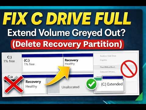 Cannot Extend C Drive? Delete Recovery Partition & Extend C: (Windows 10/11 Fix)