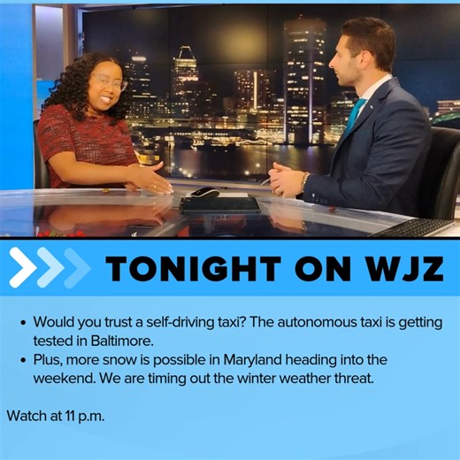 Join Rick Ritter and Rachael Jay TV on WJZ News at 11 p.m.! Baltimore residents react to self-driving taxis, which are getting a test drive in the city. Plus, when could we see snow again? | WJZ-TV | CBS Baltimore