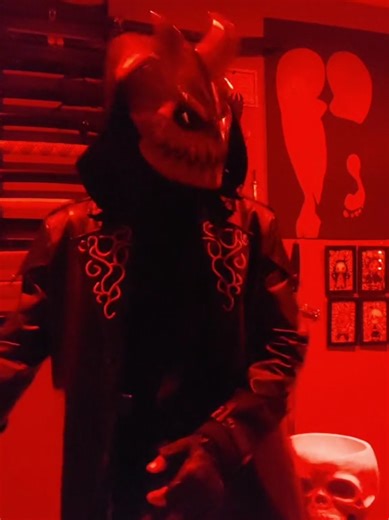 how many cups have you had?! #demon #mask #sword #coffee #caffeine