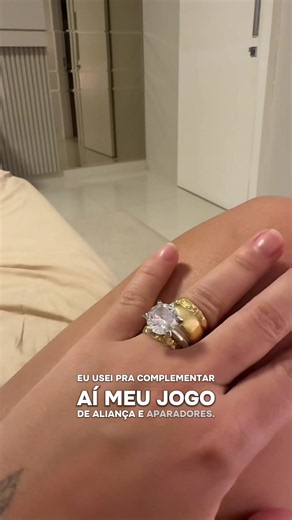 Anel solitário banhado a ródio pedra 12mm - Virgínia