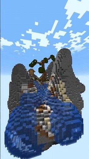 Built a Hidden Minecraft Valley... 🌿⛰️💧#Minecraft #MinecraftShorts #Axiom #Survival #Gaming #Builds