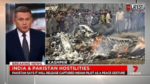 Pakistan has agreed to release a captured Indian pilot as a peace gesture. The pilot was taken hostage yesterday after Pakistan shot down two Indian fighter jets in retaliation to an earlier airstrike. www.7plus.com.au/news #TheLatest #7News | 7NEWS Sydney