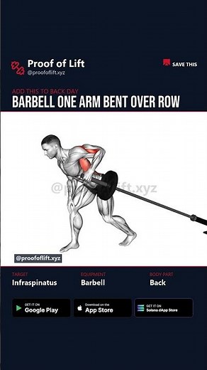 How to Do Barbell One Arm Bent Over Row — Back Workout 💪 | Proof of Lift