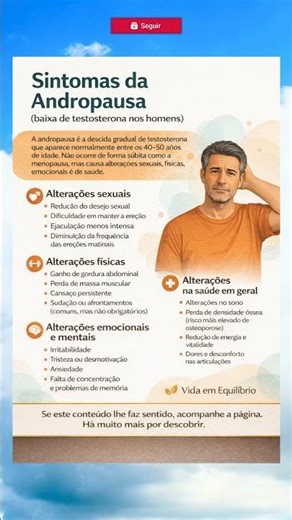 🧠 Sinais silenciosos da andropausa que muitos homens ignoram