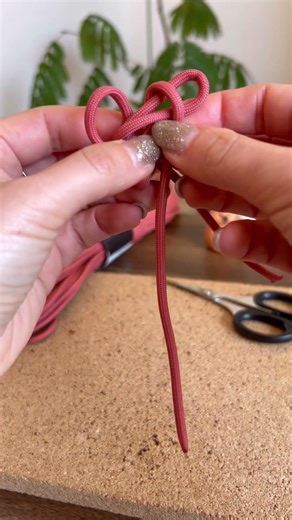 Happy Valentine's Day🤍 I made a mini heart charm🫶🏻 Paracord Heart Charm Tutorial | Easy DIY #shorts