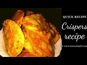 Crispers snack recipe | how to make crispers | crispy snacks recipe