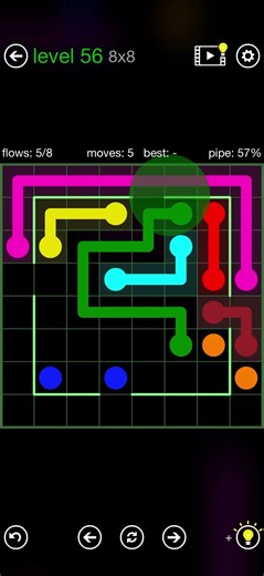 Flow Free - Walls - Courtyard Pack - Level 56 (8x8)