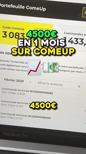 Gagnez 4500€ en 1 mois avec COMEUP !