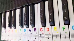 Piano Keyboard Stickers for 88/61/54/49/37 Key, Bold Large Bright Letters Piano Stickers for Learning, Removable Piano Keyboard Letters, Notes Label for Beginners, Multicolor