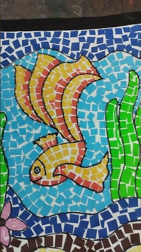 paper collage painting making tutorial for school project #tutorial #viral #papercraft #craft #art