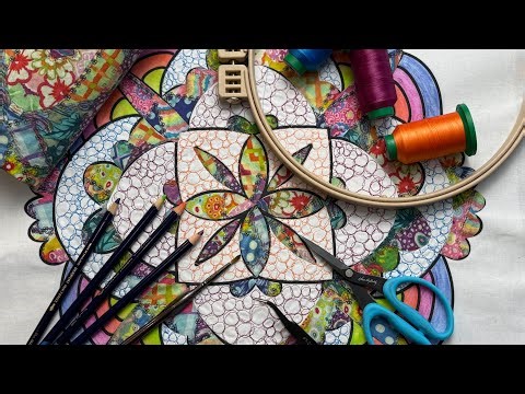Creative Journal | Textile Art Project | Free Motion Embroidery | Mixed Media Mandala | Scrap Fabric