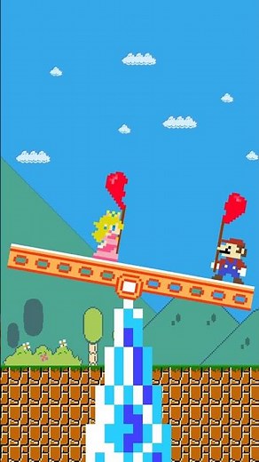 Love vs Balance: Can Mario Reach Peach?#shortvideo #mario #minecraftshorts #animation #memes #funny