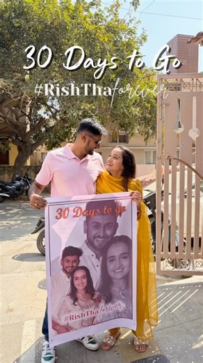 Rishab & Saritha on Instagram: "If this is how the 30-day countdown starts… we are definitely not ready for the wedding 😭💍 POV: Every girl deserves this kind of surprise ❤️✨ (wedding countdown, surprise moment, couple goals, engagement vibes, bride to be, romantic surprise, love story, pre wedding feels, dream proposal energy, relationship goals) #WeddingCountdown #SurpriseMoment #CoupleGoals #BrideToBe #LoveStory"
