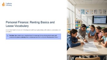 Personal Finance Renting Basics And Lease Vocabulary Assessment Pack Assessme...