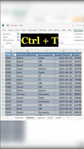 Still creating tables manually? watch this.✅#excel #youtube #youtubeshorts