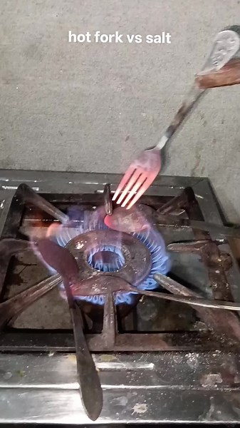 hotfork vs salt #fork #experiments #viralvideo #usa | Stainless Steel Forks